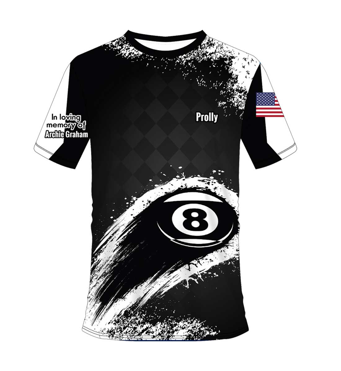 8 pool ball sublimation shirt