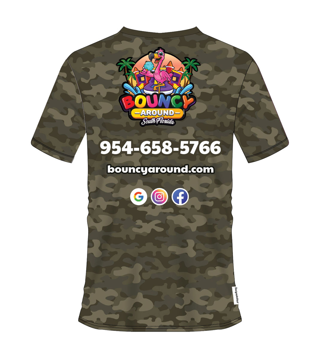 bounce house rental camo shirts