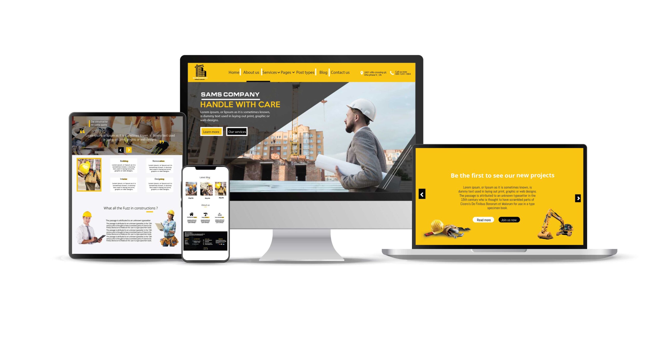 construction website design and development
