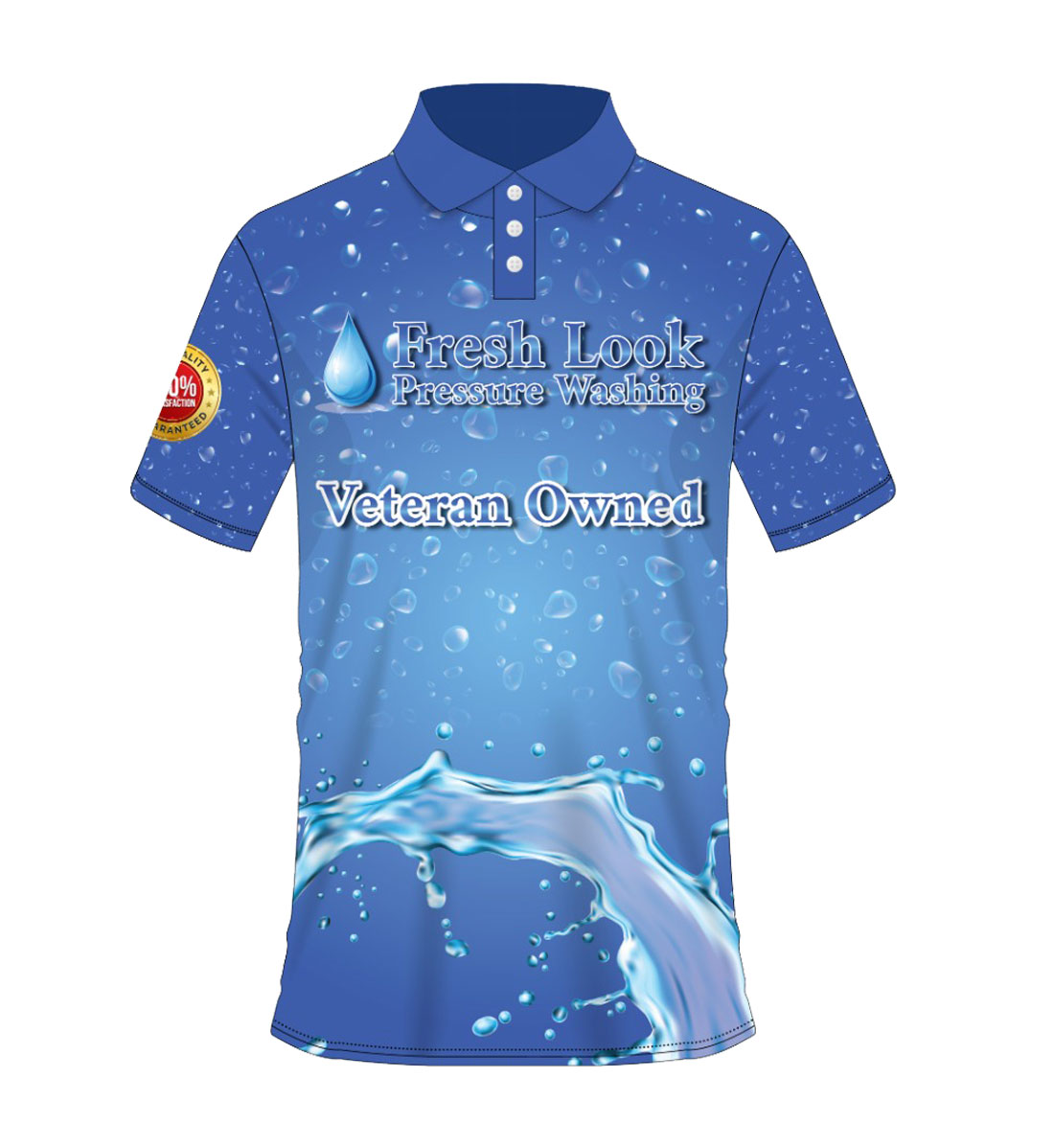sublimated pressure wash polo shirt